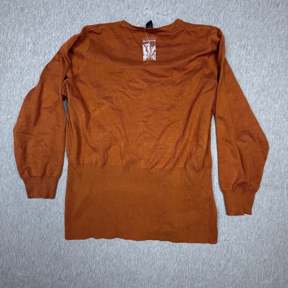 Ashley Stewart Burnt Orange V-Neck Button Front Cardigan Sweater Plus Size 18/20